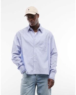 Weekday Contrast Collar Long Sleeve Shirt - Blue