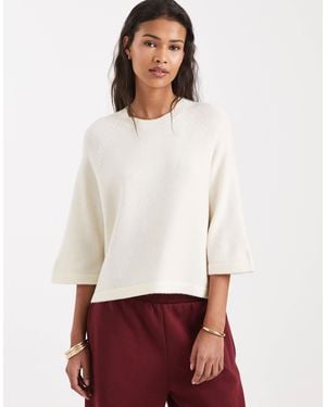 ONLY Boxy Knitted T-shirt - White