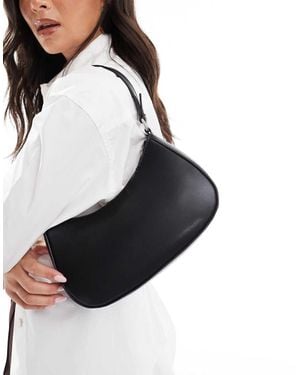 Pieces Leather Look Shoulder Bag - Black