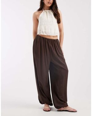 ASOS Linen Blend Balloon Trouser - Brown