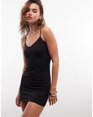 Weekday V Neck Cami Mini Dress - White