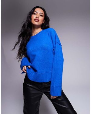 River Island Cropped Chunky Jumper - Blue