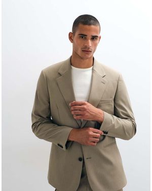 ASOS Americana De Traje Slim En A Rayas Diplomáticas-Verde