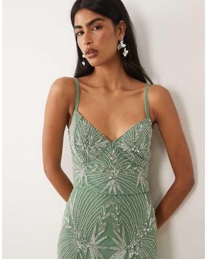 Beauut Embellished Cami Maxi Dress - Green