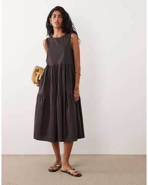Jdy Tiered Midi Dress - Natural