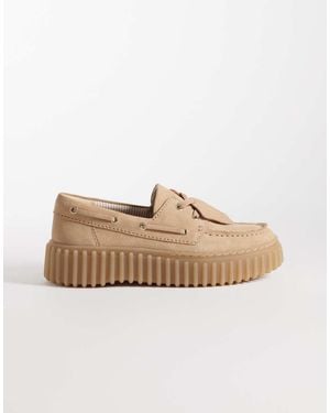 Clarks Torhill Boat Shoes - Natural