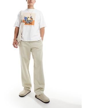 GANT Drawcord Cotton Linen Trousers - White