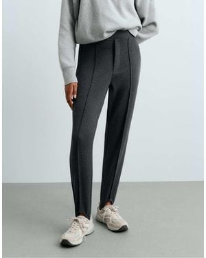 Oysho Fitted Stirrup Trousers With Cotton - Grey