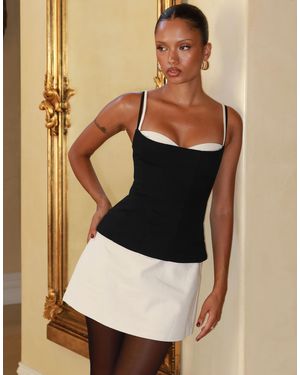 Princess Polly Mariselle Overlay Detail Peplum Mini Dress - Black