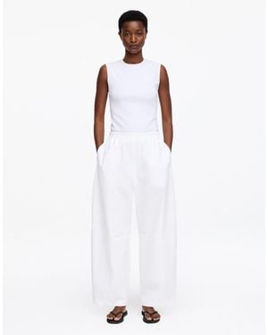 ARKET Drawstring Cotton Poplin Pants - White
