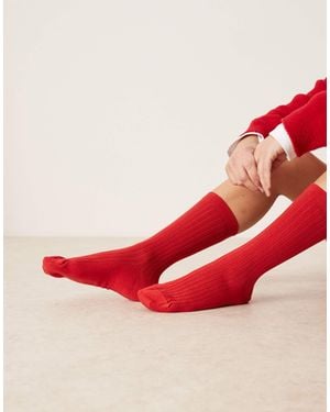 ASOS – superweiche, gerippte socken - Rot