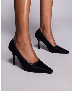 Public Desire Salty Ruched Tulle Court Shoes - Black