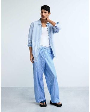 Desigual Long Striped Trousers - Blue