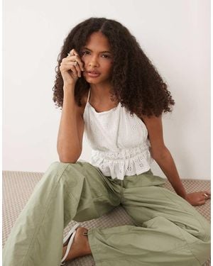 Mango Teen Embroide Halterneck Top - Green