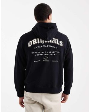 Jack & Jones Oversize Hoodie With Originals Back Print - Black