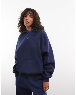 Nike Studio fleece mittelschwerer oversize-kapuzenpullover - Blau