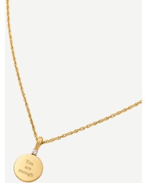 D.Louise Waterproof Engravable Disc With Cz Necklace – Tarnish-Free - Natural
