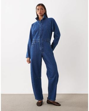 ASOS Denim-overall mit stehkragen - Blau