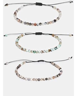 ASOS Confezione Da 3 Bracciali Da Festival Con Perline E Tirante - Bianco