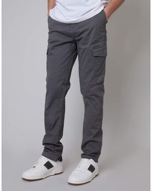 Threadbare Cotton Cargo Trousers With Stretch - Grey