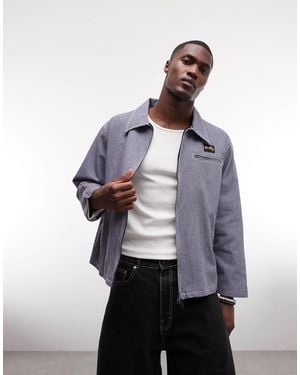 Stan Ray – jeansjacke mit reißverschluss und hickory-streifen - Weiß