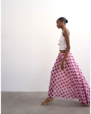 TOPSHOP Sheer Full Circle Chiffon Skirt - Pink