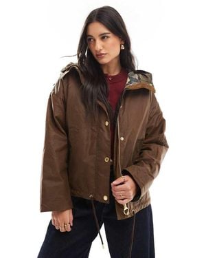 Barbour Re-Engineered Inez Wax Hooded Jacket - Brown