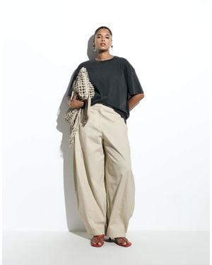 ASOS Curve Tailored Extreme Taper Barrel Pants - White