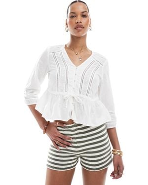 ONLY Crochet Detail Blouse - White