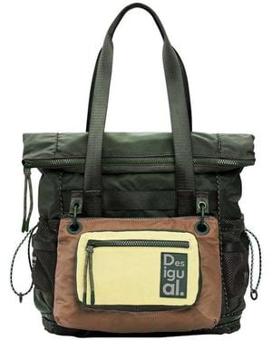 Desigual Mochila Voyager Encerada Bicolor En-Verde - Negro