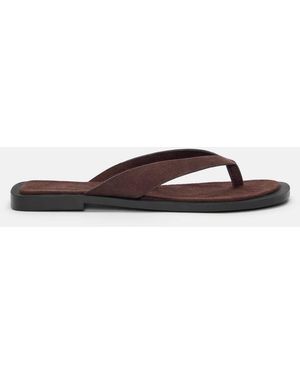 Pull&Bear – flache sandalen - Braun