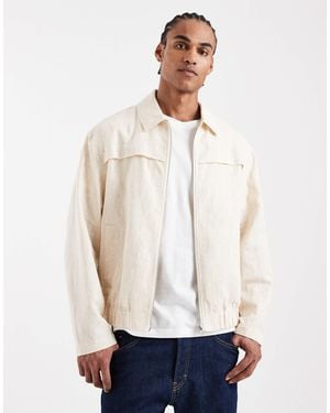 ASOS Textured Cotton Harrington Jacket - White