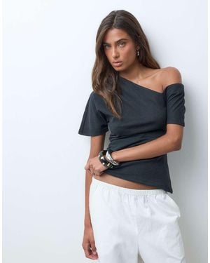 ASOS Supersoft Asymmetric Neck Top - Blue
