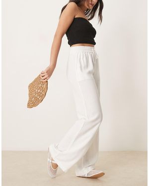 SELECTED Pantalones Blancos De Lino De