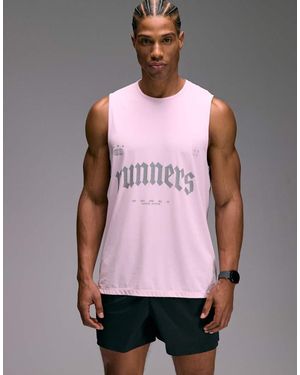 4505 Nylon Performance Mesh Quick-dry Graphic Running Singlet - Pink