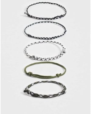 ASOS 5 Pack Rope Bracelet - White