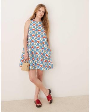 ASOS Shift Mini Dress With Pockets - Blue