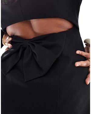 In The Style Plus Structured Bow Back Cut Out Detail Blazer Mini Dress - Black