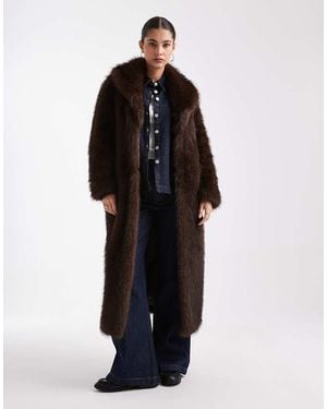 New Look Faux Fur Maxi Coat - White