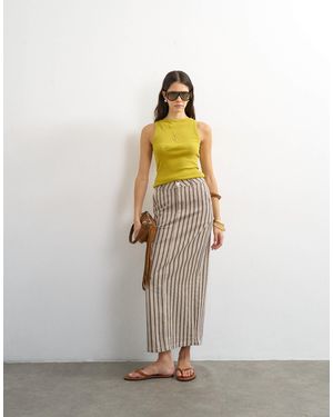 TOPSHOP Denim Column Maxi Skirt - Multicolor
