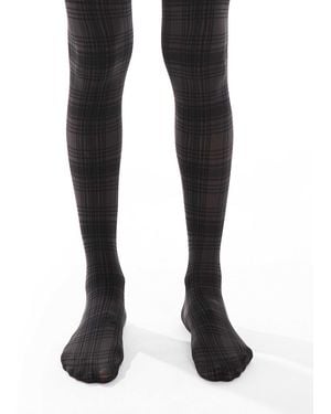 Pretty Polly Collants à motif écossais - Noir