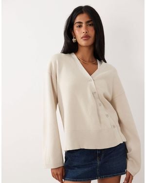 Gina Tricot – asymmetrische strickjacke - Natur