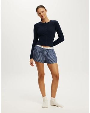 Cotton On Cloud Soft Flannel Short - Blue