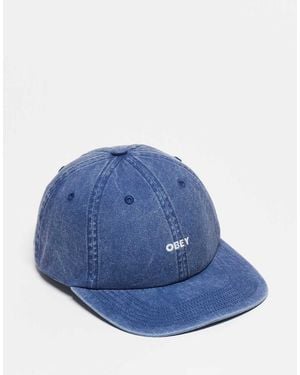 Obey Cappellino Con Visiera A Sei Pannelli Slavato Pigmentato Vivace - Blu