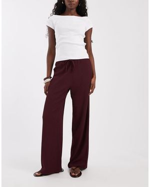 ONLY Textu Wide Leg Trousers - Red