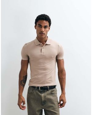ASOS Essentials 2 Pack Muscle Fit Polos - Natural