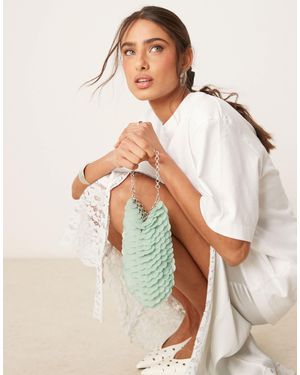 ASOS – pailletten-handtasche im beutel-design - Natur
