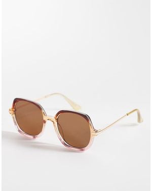 ALDO Leilah Oversized Rimless Sunglasses With Lenses - White