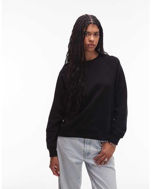 ARKET Zacht Sweatshirt Van Badstof Met Ronde Hals - Zwart