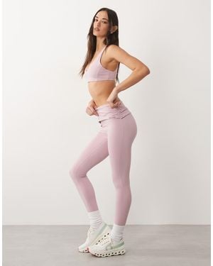 BO+TEE Bo+tee Foldover Mid Rise Stirrup leggings - Pink